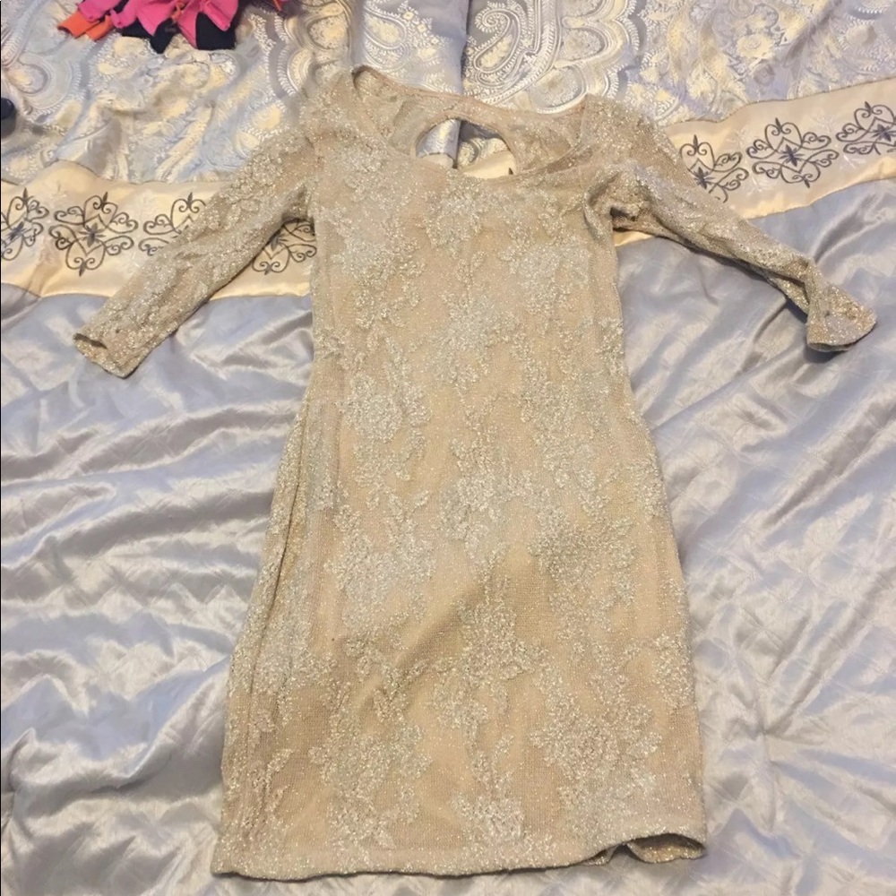 Beautiful dress champagne shimmer Small OBo